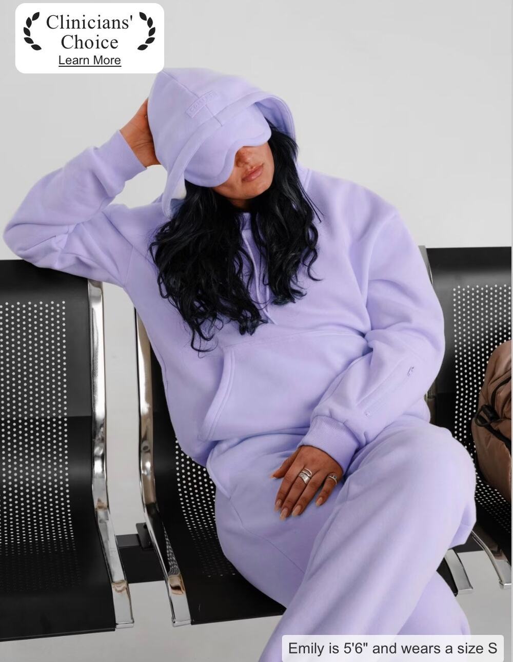 New Comfrt Airplane Mode Travel Hoodie lavender medium